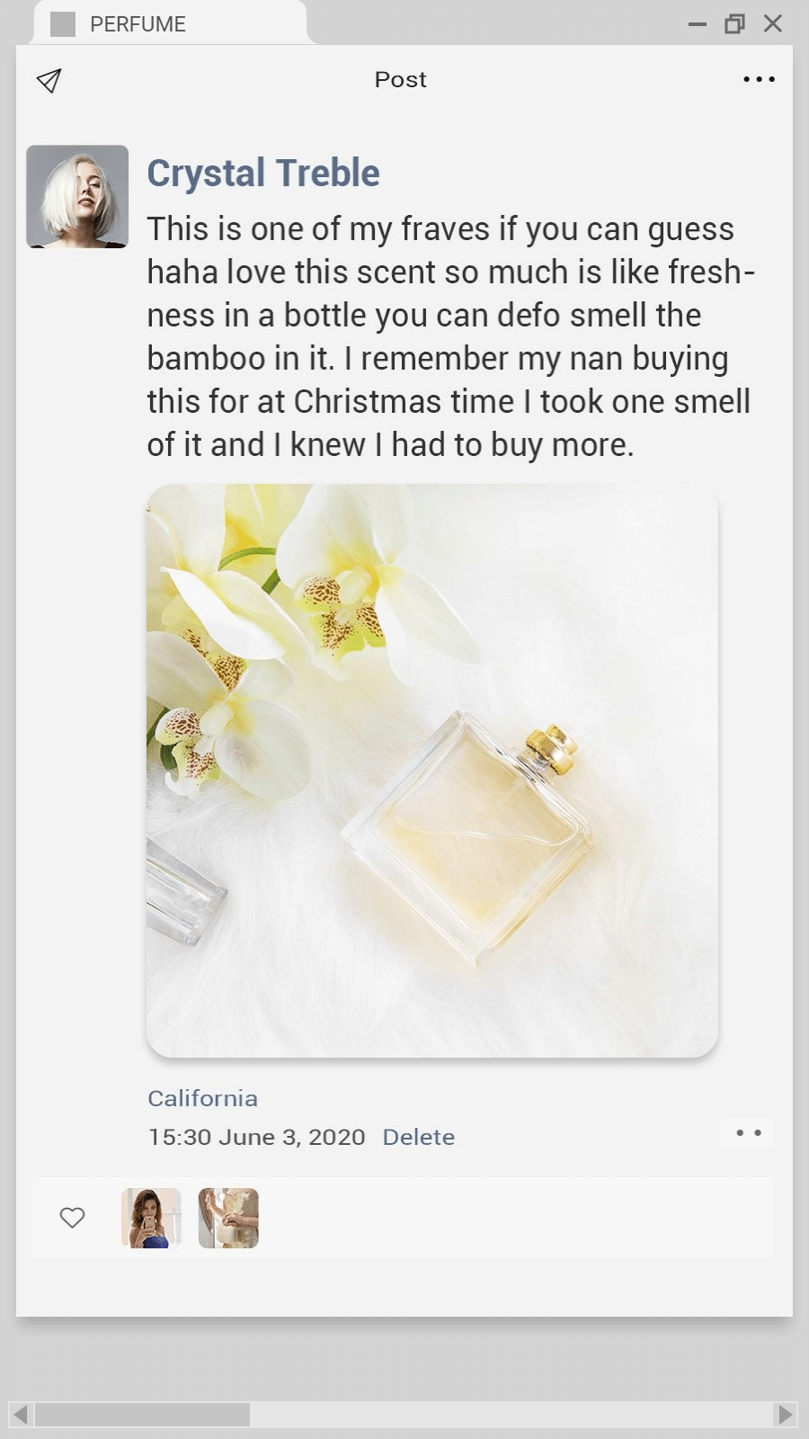 Women's Fragrance Perfume Customer Feedback Ecommerce Story