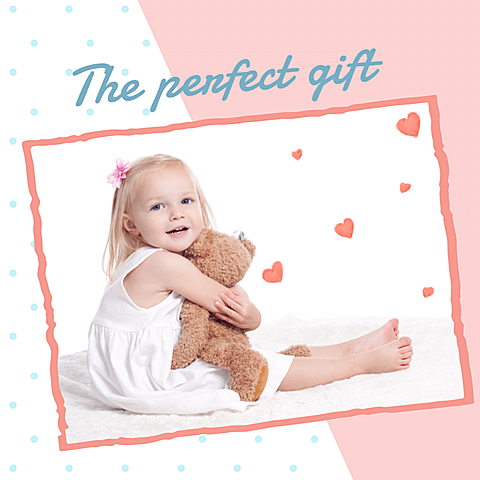 Simple Rectangle Frame Kid's Gift Toy Bear Instagram Post