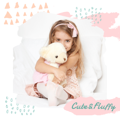 Fresh Color Block Decorate Girl Toy Bear Instagram Post