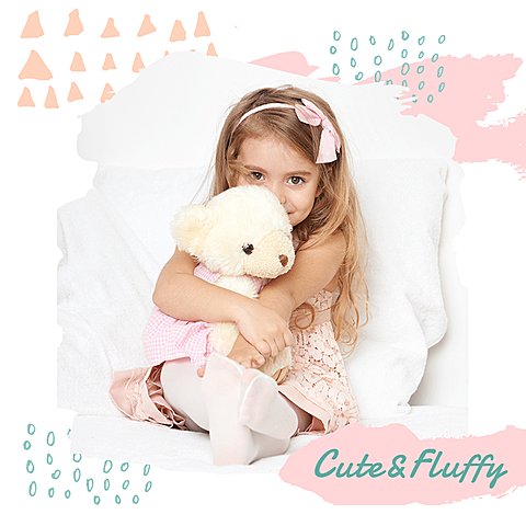 Fresh Color Block Decorate Girl Toy Bear Instagram Post