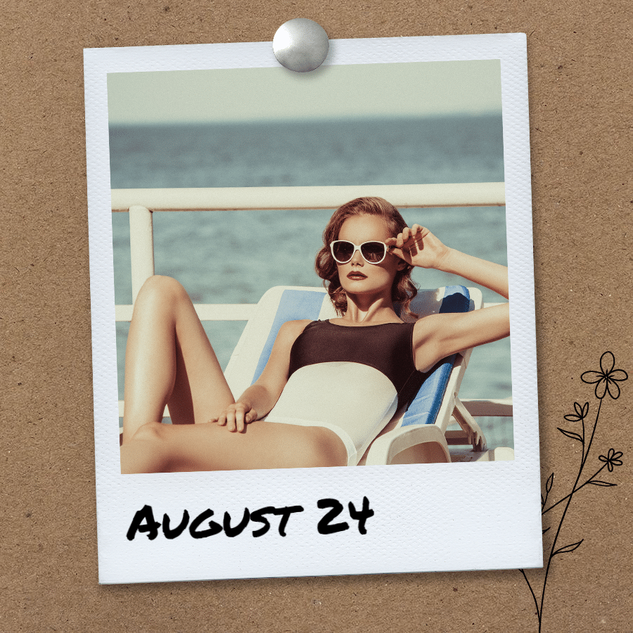 Literary Polaroid Frame Swimsuit Woman Calendar Instagram Post