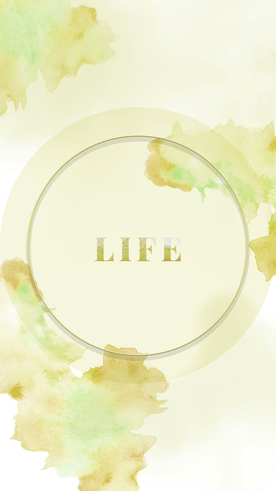 Fresh Yellow Watercolor Sale Text Life Instagram Highlight预览效果