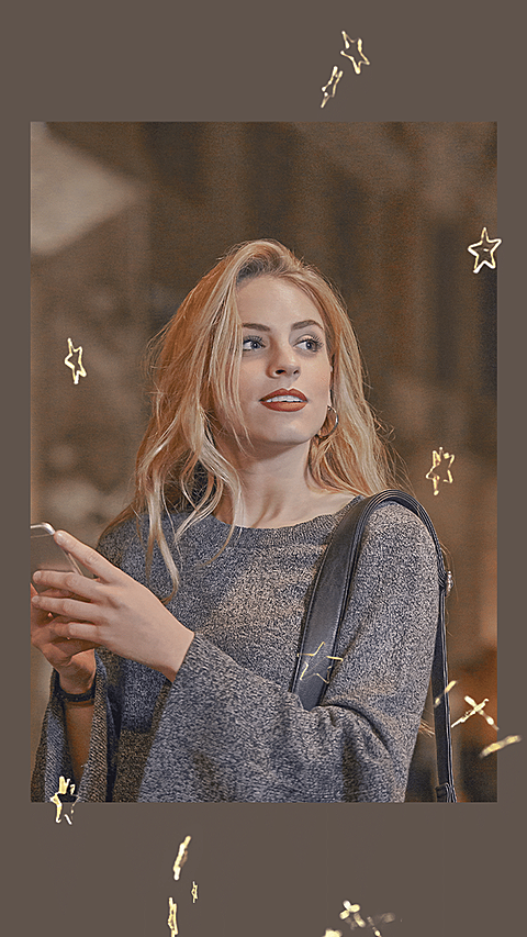 Hand Painted Stars Element Literary Woman Personal Display Instagram Story