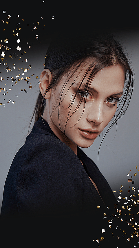 Luxury Glitter Powder Element Suit Woman Instagram Story