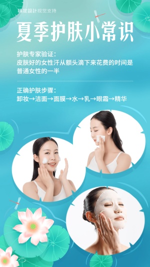 夏季多图框养生科普手机海报