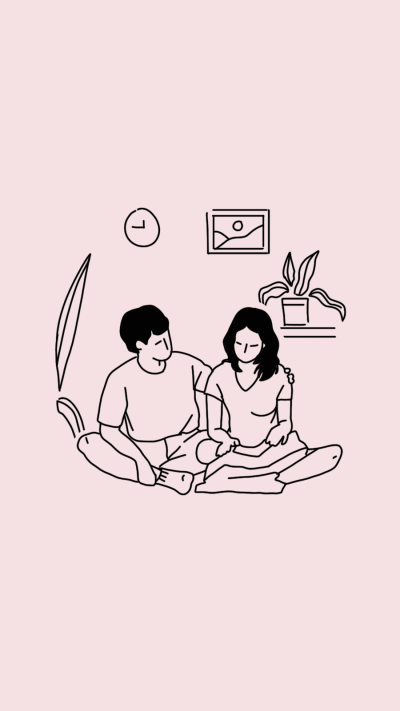 Fresh Line Drawing Home Time Couple Instagram Highlight
