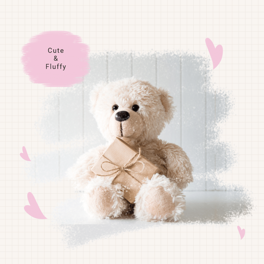 Pink Background Plush Toys Show Fashion Art Simple Style Poster Instagram Post预览效果