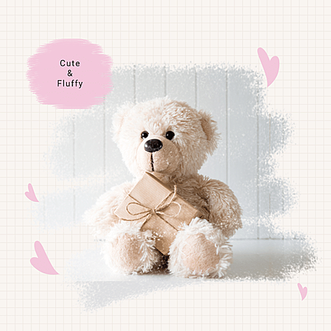 Pink Background Plush Toys Show Fashion Art Simple Style Poster Instagram Post