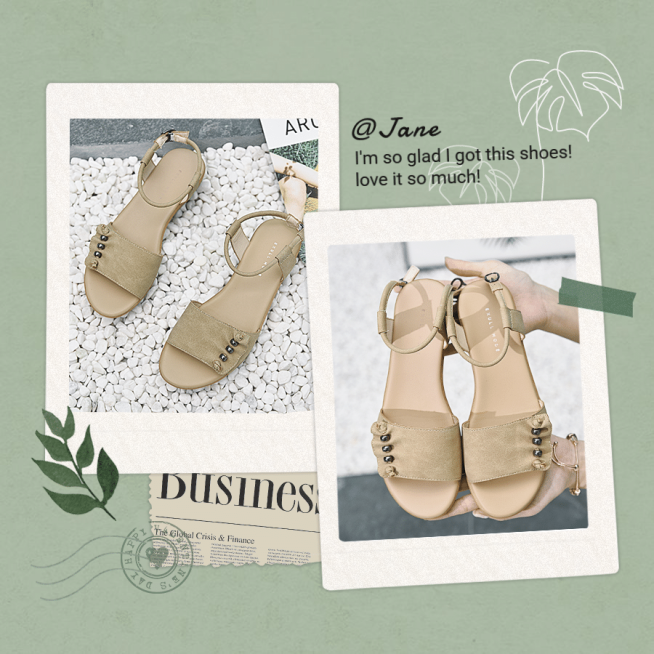 Women's Sandals Customer Feedback Fresh Plant Polaroid Style Ecommerce Product Image预览效果