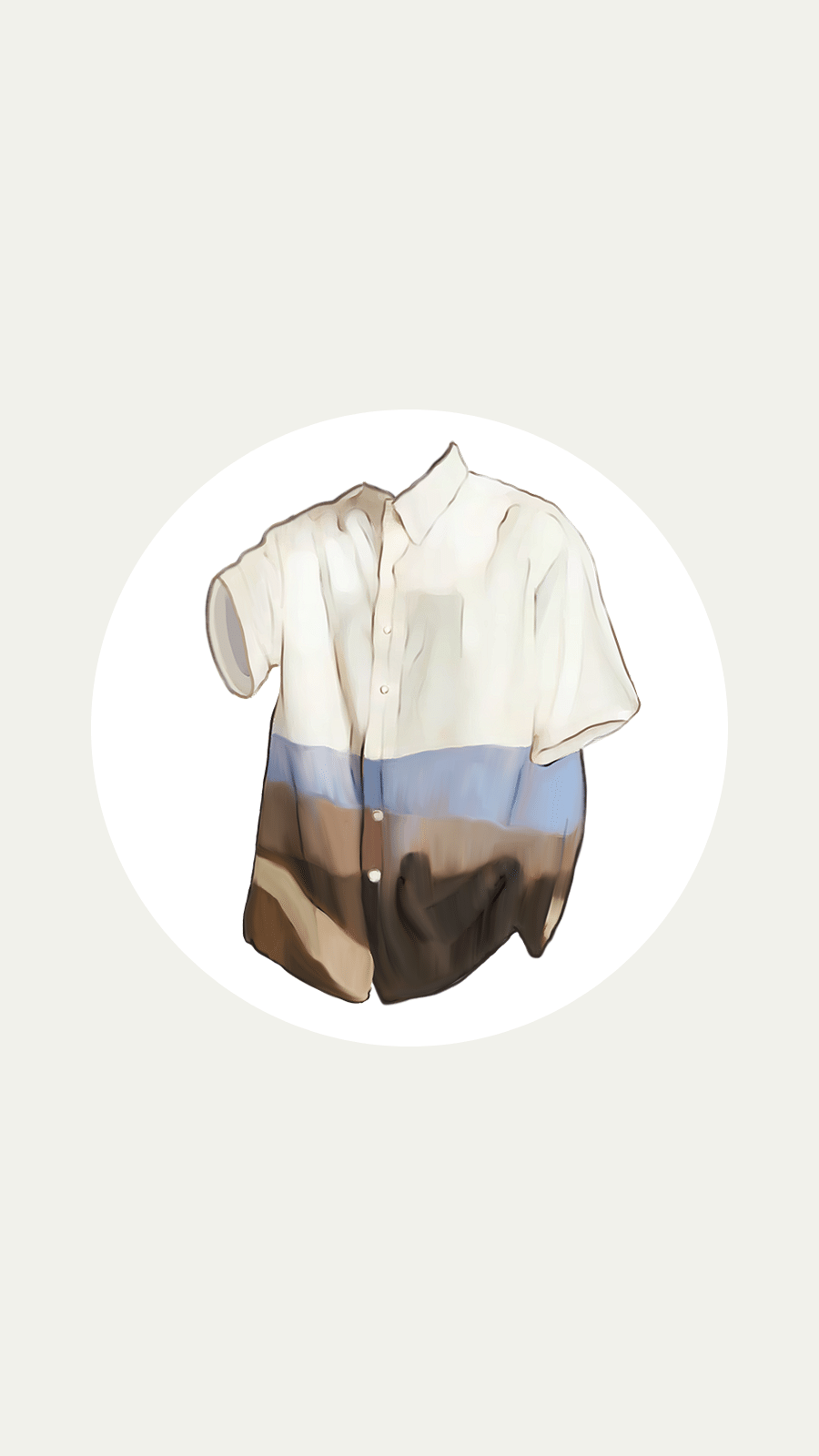 Fresh Circle Frame Hand Painted Men's Clothing Line Pigment Pattern Illustration Instagram Highlight