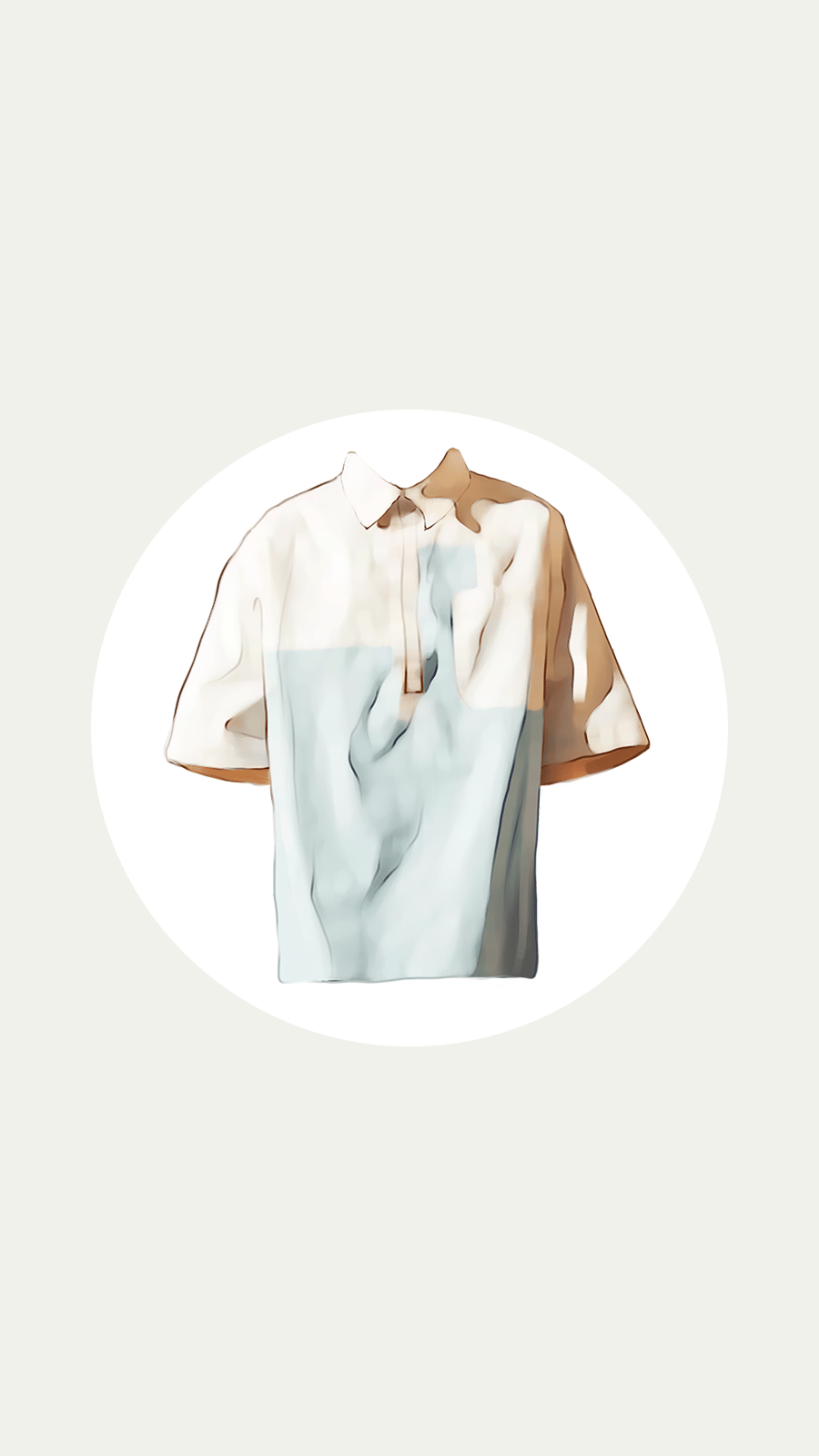 Creative Circle Frame Hand Painted Men's Wear Shirt Instagram Highlight