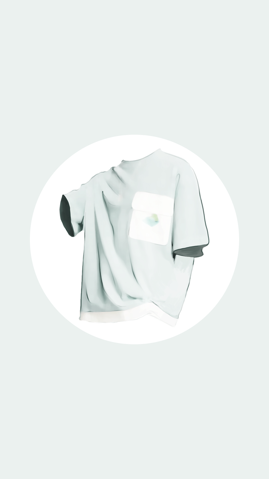 Simple Circle Frame Hand Painted Men's Wear White T-Shirt Instagram Highlight