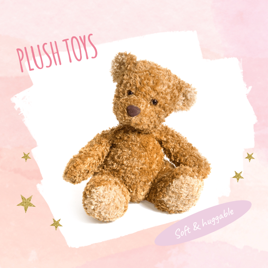 Cartoon Gold Stars Decorate Plush Toys Bear Instagram Post预览效果