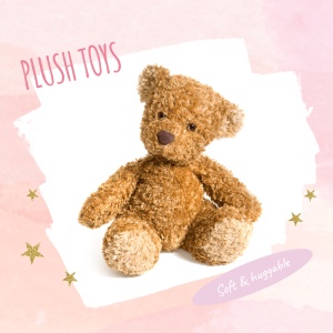 Cartoon Gold Stars Decorate Plush Toys Bear Instagram Post