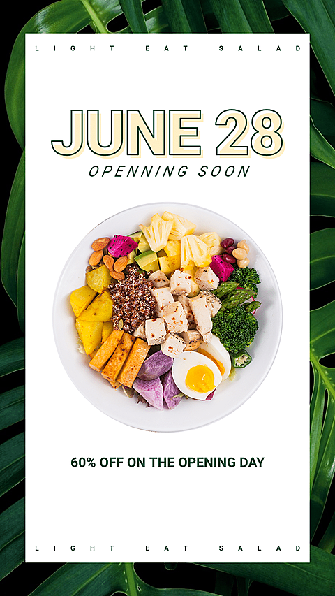 Healthy Light Food Salad Joint New Restaurant Grand Opening Advertising Ecommerce Story