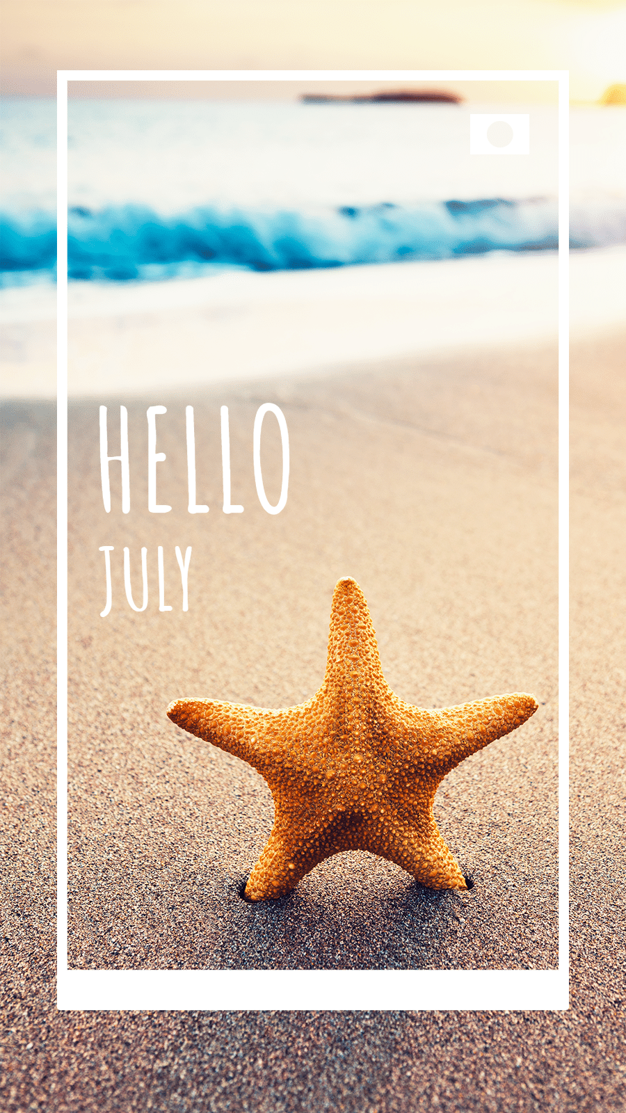 Simple Hello July Seaside Instagram Story预览效果