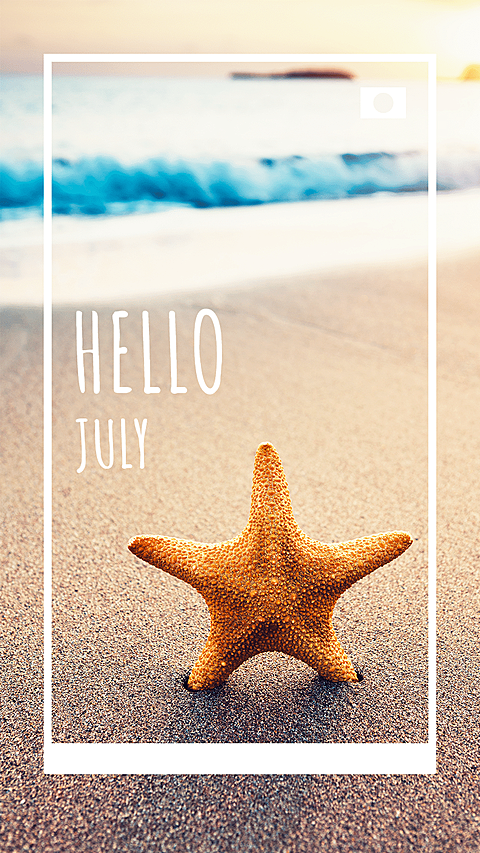 Simple Hello July Seaside Instagram Story