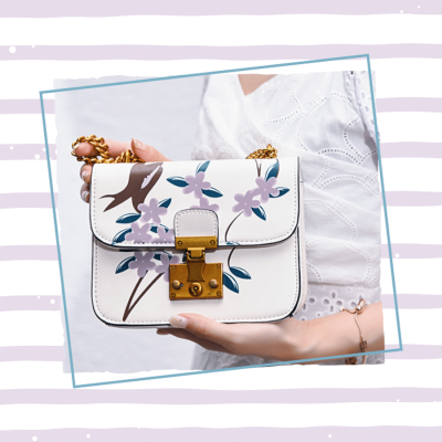 Stripe Background Fresh Style Ladies Bag Discount Promo Ecommerce Product Image