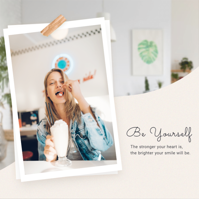 Simple Be Yourself Text Quote Instagram Post预览效果