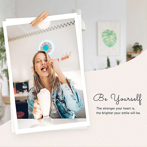 Simple Be Yourself Text Quote Instagram Post