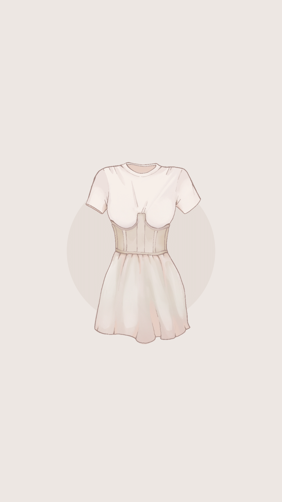 Circle Frame Hand Painted Women's Wear Short Sleeve Dress Instagram Highlight