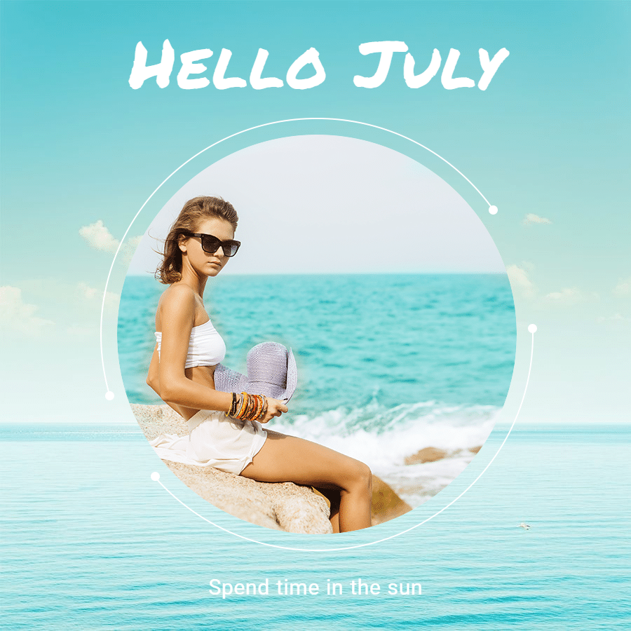 Simple Fashion July Greeting Woman Instagram Post