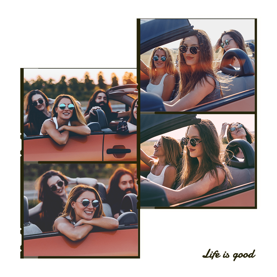 Friend Photos Happy Time Template Fashion Art Simple Style Poster Instagram Post