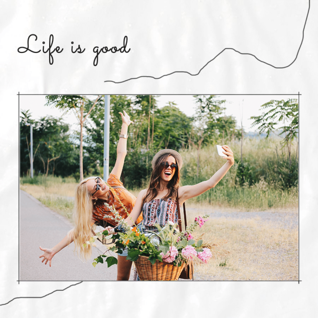 Literary Girls Selfie Lifestyle Display Instagram Post预览效果