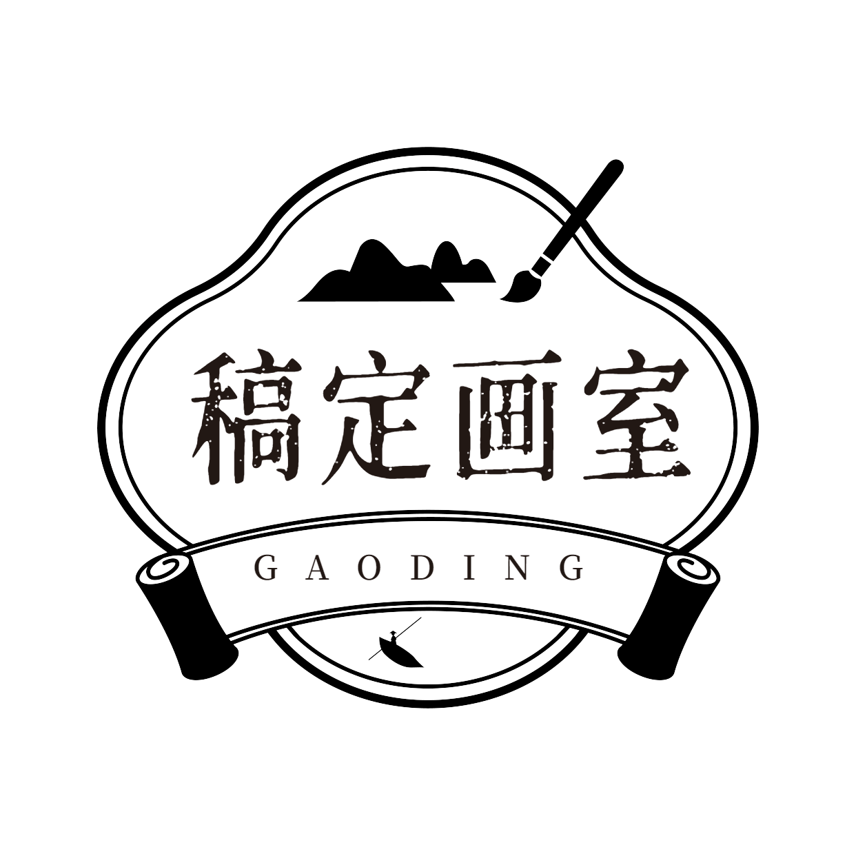 教育画室中国风logo预览效果