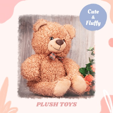Color Block Decorate Plush Toys Bear Instagram Post
