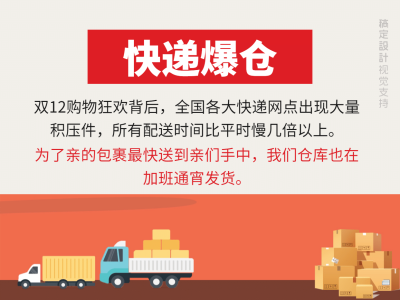 双十二仓库爆仓简约海报