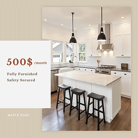 Minimalist Style House Rental Promotion Ecommerce Product Image