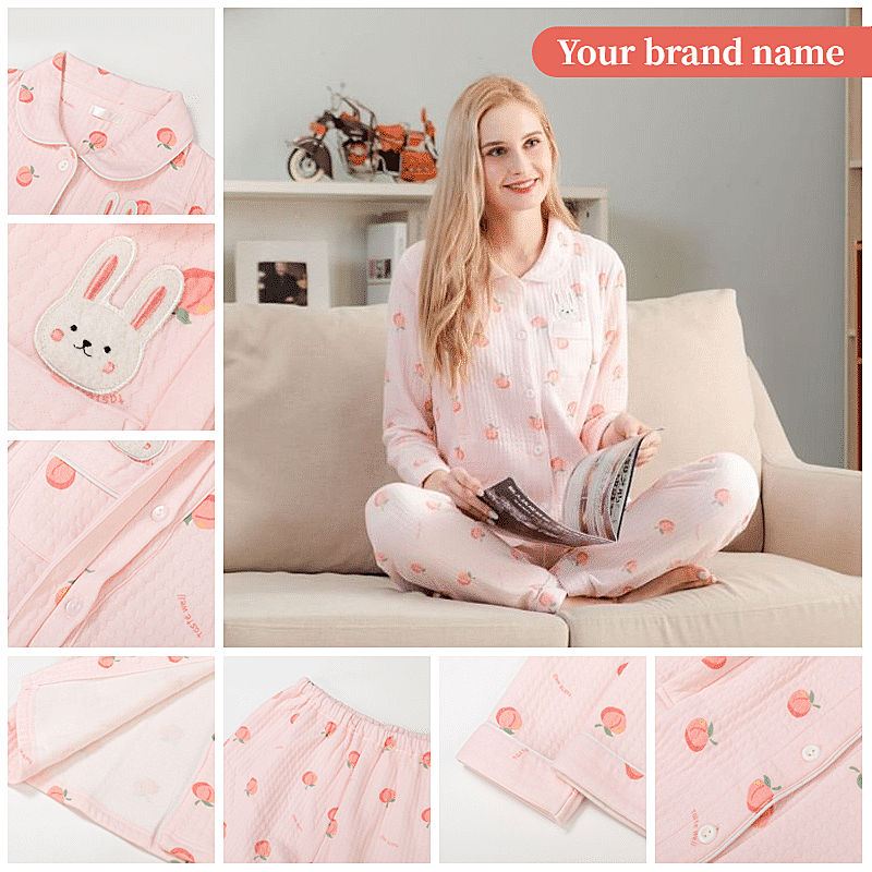 跨境电商英文简约家居服睡衣主图