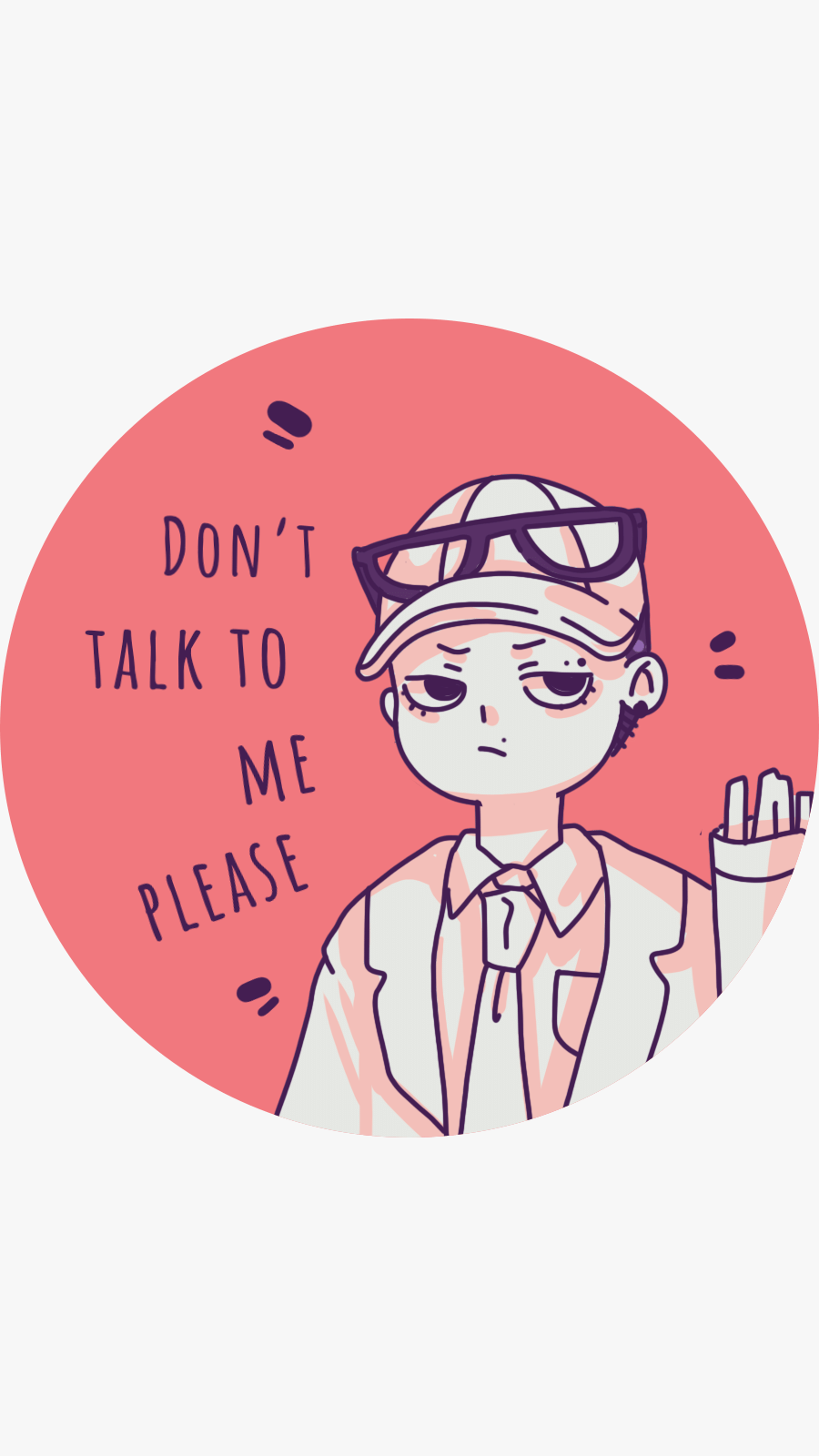Retro Red Background Grumpy Person Manga Illustration Instagram Highlight