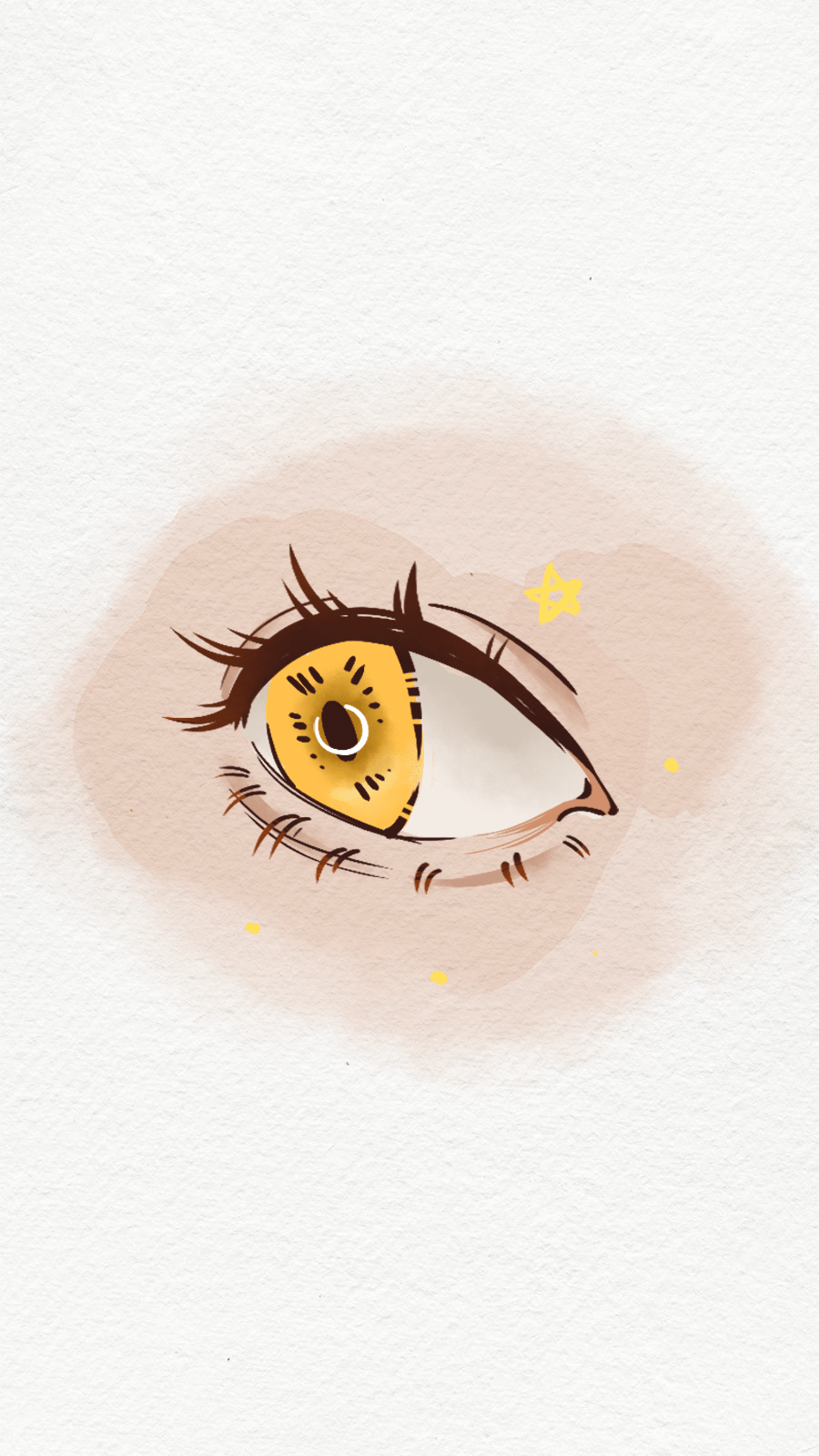 Retro Watercolor Hand Painted Yellow Eye Instagram Highlight