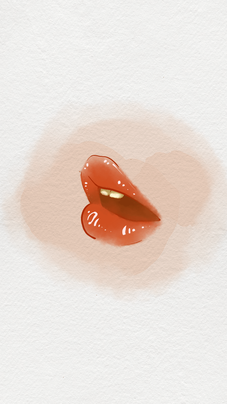 Simple Watercolor Lips Illustration Instagram Highlight