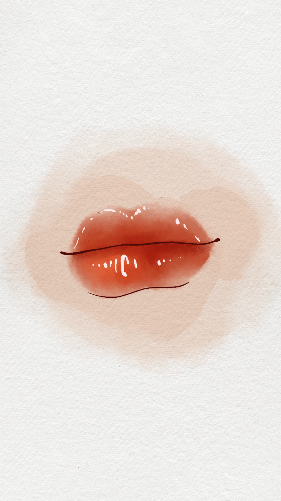 Retro Texture Background Watercolor Lips Pattern Instagram Highlight
