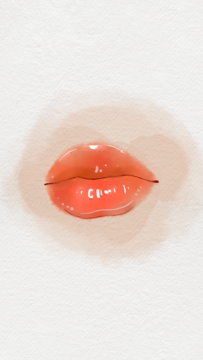 Minimalist Watercolor Lips Illustration Instagram Highlight