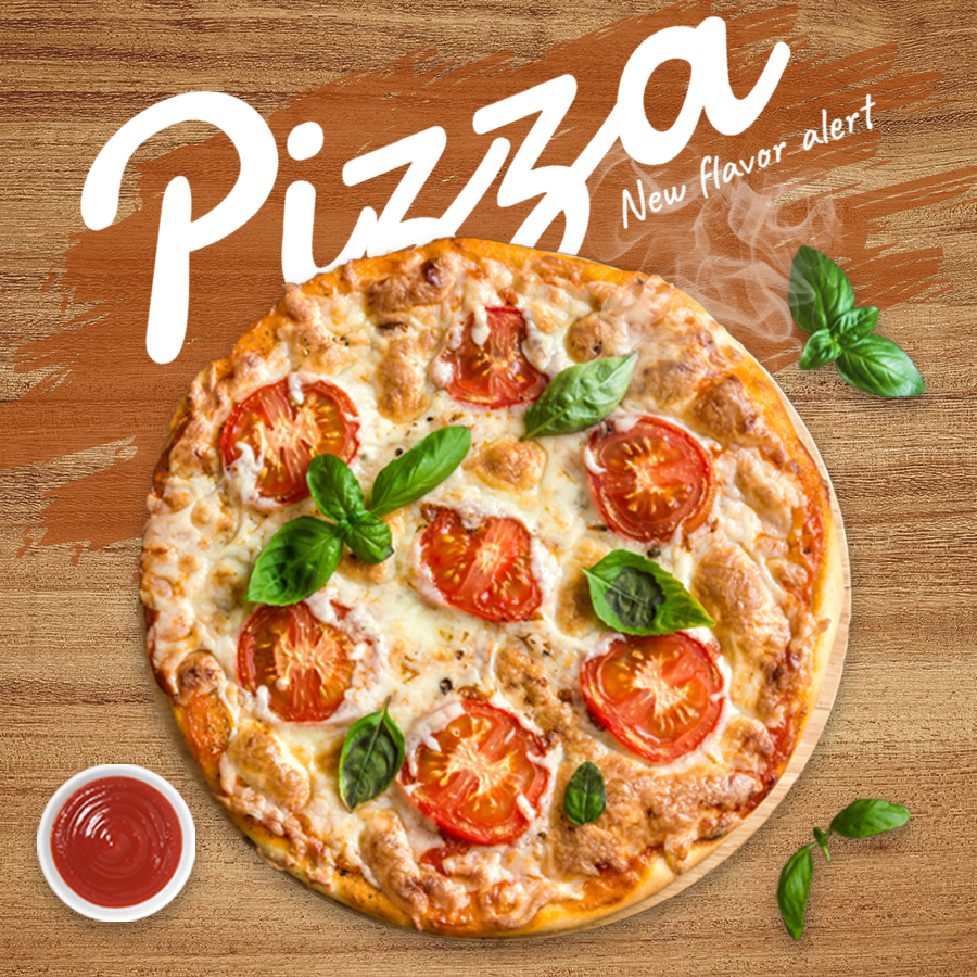 New Flavor Pizza Display Promotion Ecommerce Product Image预览效果