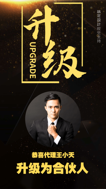 代理升级合伙人黑金喜报预览效果