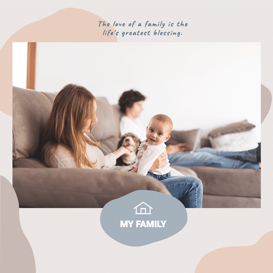 Warm Family Photo Fashion Art Simple Style Poster Instagram Post