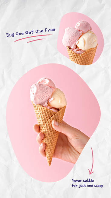 Simple Cute Style Ice Cream Promotion Ecommerce Story预览效果