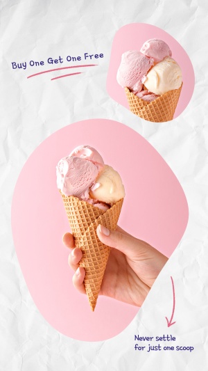 Simple Cute Style Ice Cream Promotion Ecommerce Story