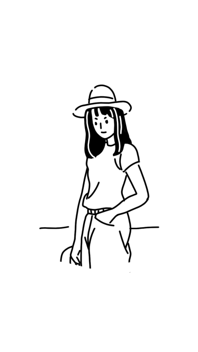 Simple Line Drawing Women's Wear Hat GIrl Instagram Highlight