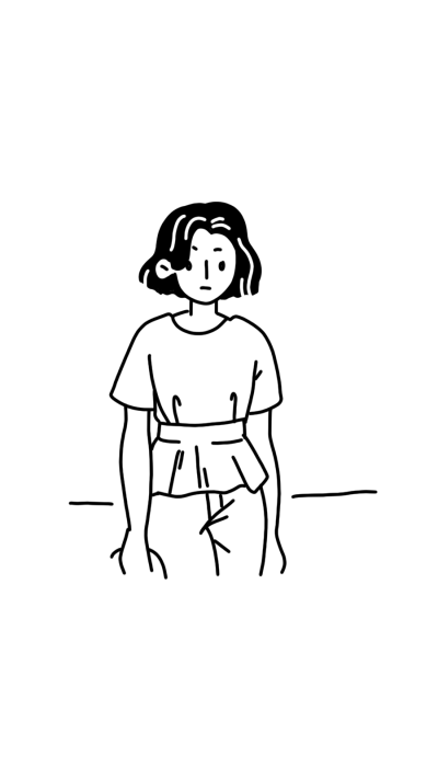 Minimalist Hand Painted Short Hair Girl Apparel Instagram Highlight