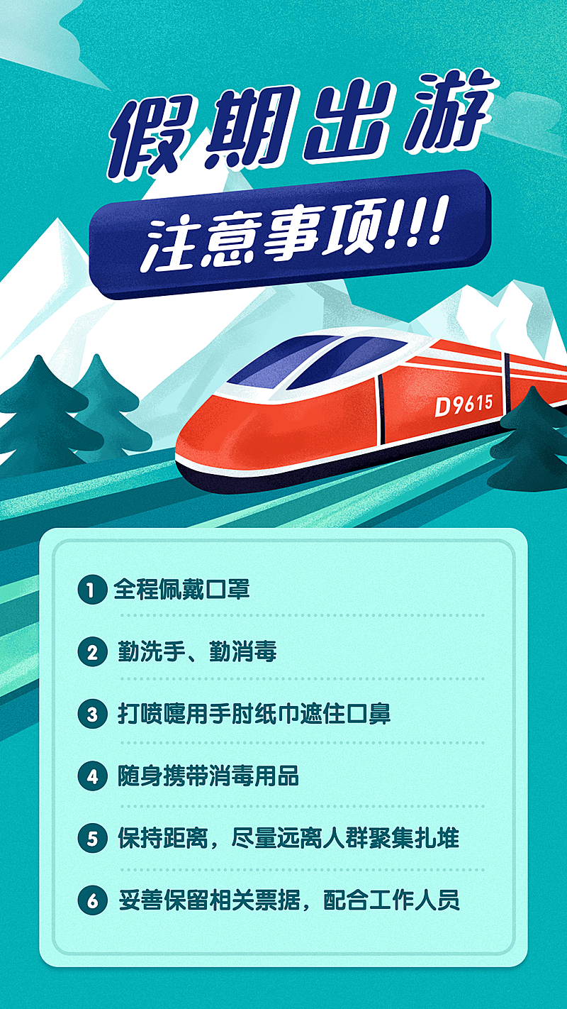 铁路交通防护措施指南手机海报