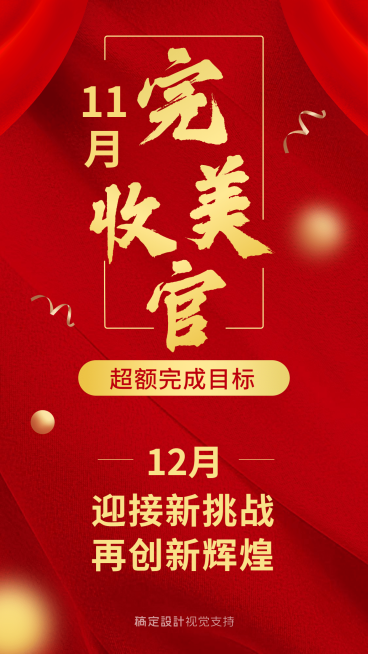 通用12月激励喜报喜庆手机海报预览效果