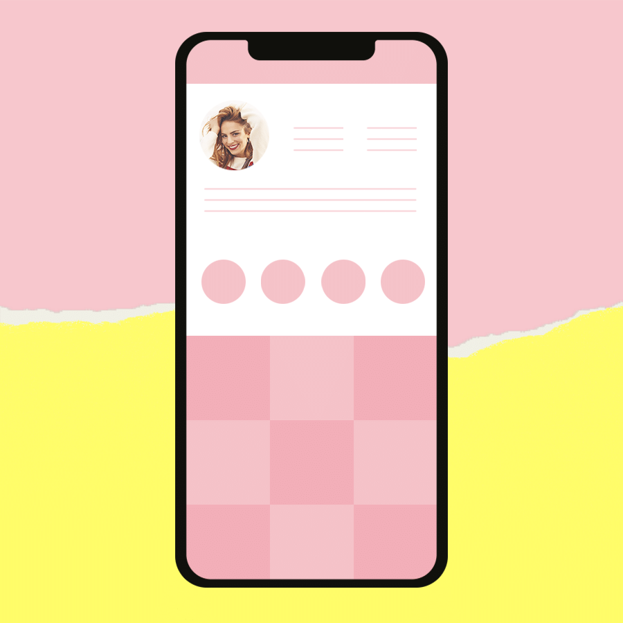 Pink Yellow Background Phone Simulation Pink Icon Fashion Art Simple Style Poster Instagram Post