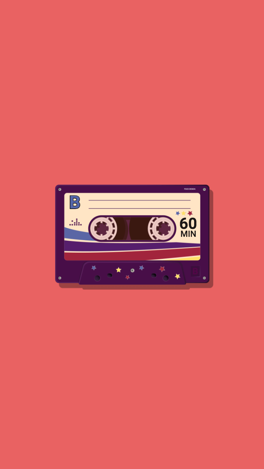 Red Background Retro Music Tape Illustration Instagram Highlight