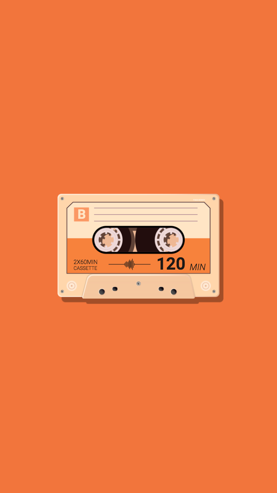 Pure Orange Background Retro Music Tape Illustration Instagram Highlight
